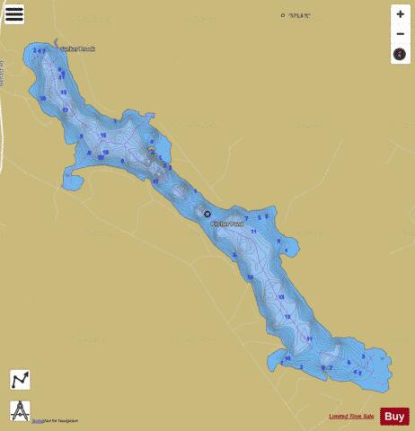 Pitcher Pond depth contour Map - i-Boating App