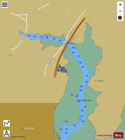 Falmouth Pond depth contour Map - i-Boating App