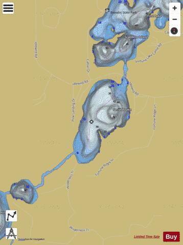 Second Fortune Lake depth contour Map - i-Boating App
