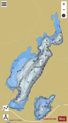 Chicagon Lake depth contour Map - i-Boating App