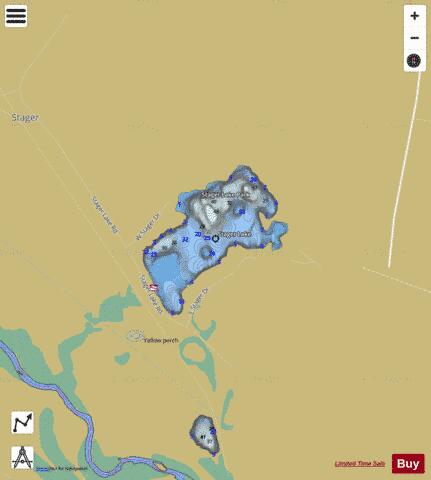 Stager Lake depth contour Map - i-Boating App