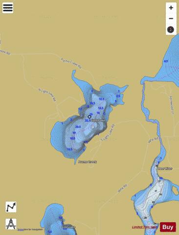 Light Lake depth contour Map - i-Boating App