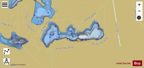 Little Shag Lake depth contour Map - i-Boating App