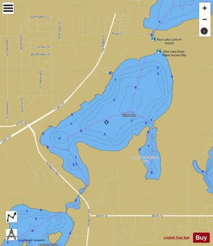 Rice depth contour Map - i-Boating App