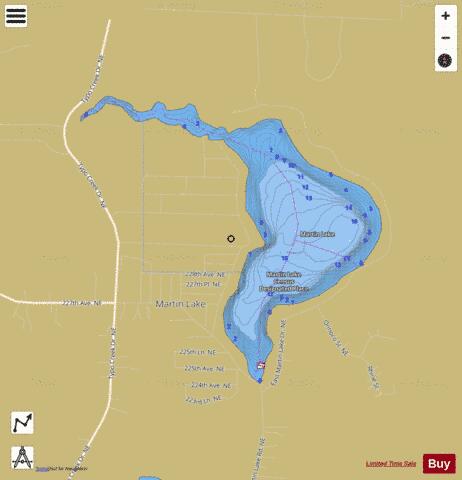 Martin depth contour Map - i-Boating App