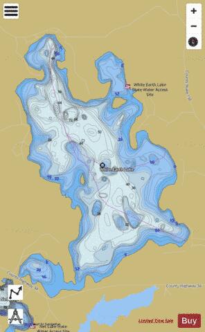White Earth depth contour Map - i-Boating App