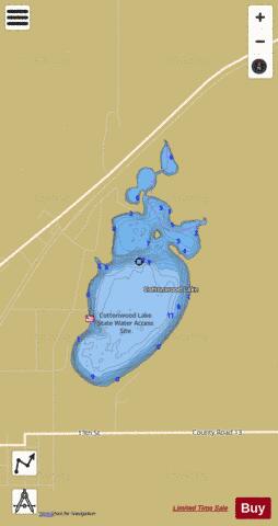 Cottonwood depth contour Map - i-Boating App