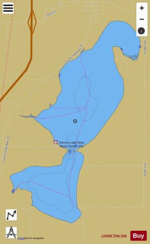 Geneva depth contour Map - i-Boating App