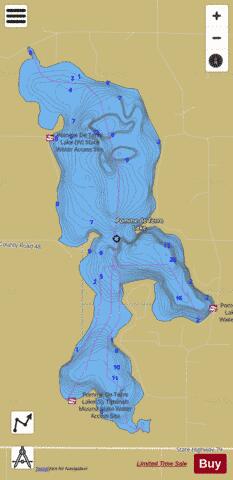 Pomme de Terre depth contour Map - i-Boating App