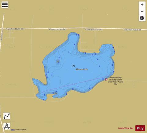 Diamond depth contour Map - i-Boating App