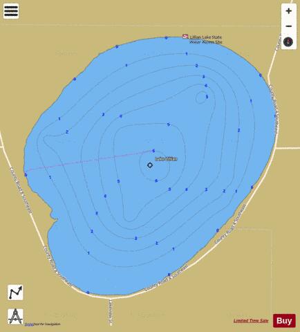 Lillian depth contour Map - i-Boating App