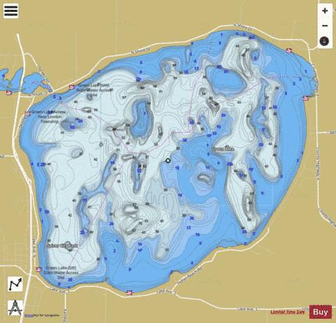 Green depth contour Map - i-Boating App
