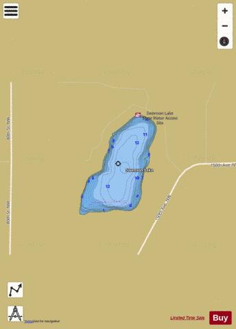 Swenson depth contour Map - i-Boating App
