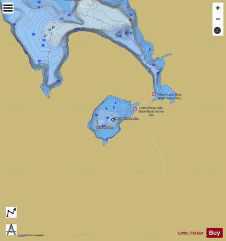 Little Wilson depth contour Map - i-Boating App