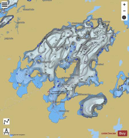 Snowbank depth contour Map - i-Boating App