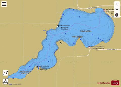 Hendricks depth contour Map - i-Boating App