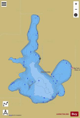 Big Twin depth contour Map - i-Boating App