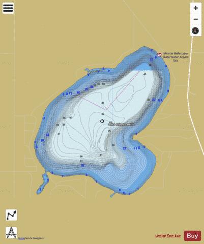 Minnie-Belle depth contour Map - i-Boating App