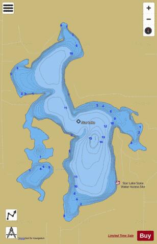 Star depth contour Map - i-Boating App