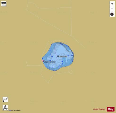 Round depth contour Map - i-Boating App