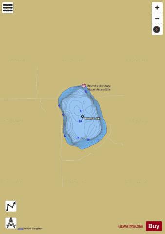 Round depth contour Map - i-Boating App