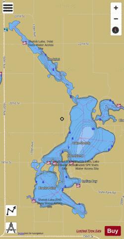 Shetek depth contour Map - i-Boating App