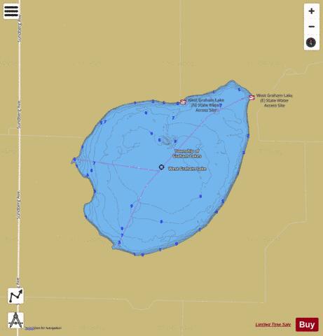 West Graham depth contour Map - i-Boating App