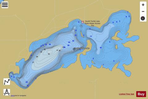 South Turtle depth contour Map - i-Boating App