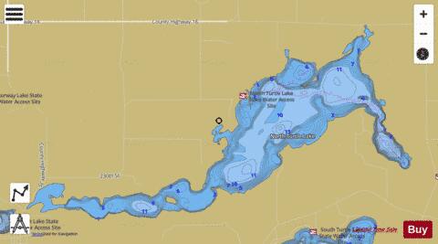 North Turtle depth contour Map - i-Boating App