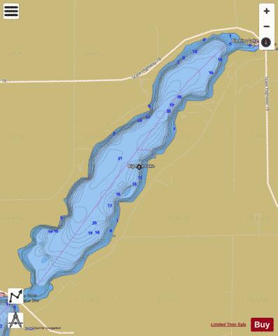 Big Pine depth contour Map - i-Boating App