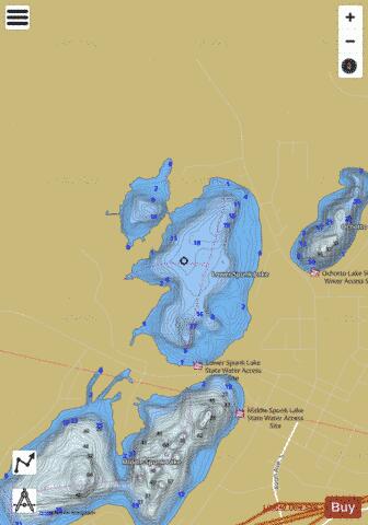 Lower Spunk depth contour Map - i-Boating App