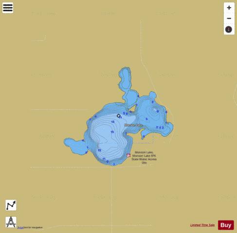 Monson depth contour Map - i-Boating App