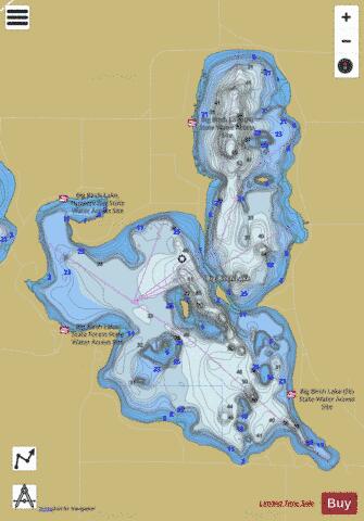 Big Birch depth contour Map - i-Boating App