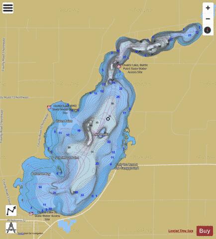 Osakis depth contour Map - i-Boating App