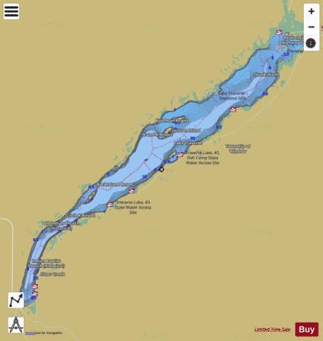 Traverse depth contour Map - i-Boating App