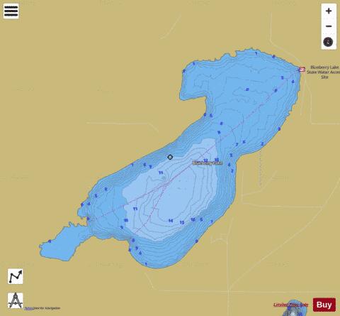Blueberry depth contour Map - i-Boating App
