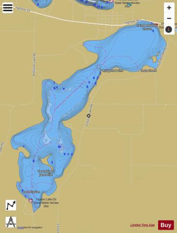 Elysian depth contour Map - i-Boating App
