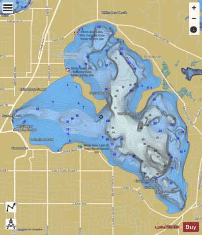 White Bear depth contour Map - i-Boating App