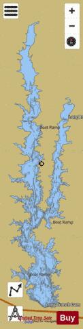 Long Branch Lake depth contour Map - i-Boating App