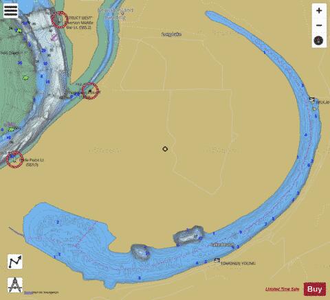 Lake Beulah depth contour Map - i-Boating App