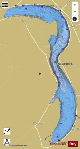 Lake Washington depth contour Map - i-Boating App