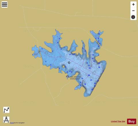 Lincoln Park Lake depth contour Map - i-Boating App
