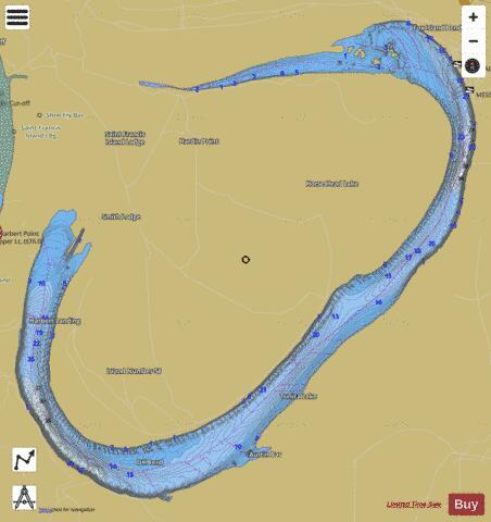 Tunica Cutoff depth contour Map - i-Boating App
