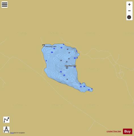 Manning Lake depth contour Map - i-Boating App