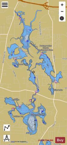 Portage Lakes depth contour Map - i-Boating App