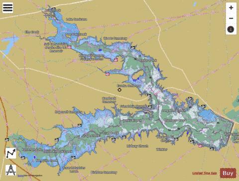 RichlandChambers depth contour Map - i-Boating App