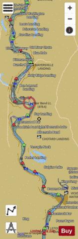 Lower Mississippi River mile 425 to mile 520 Marine Chart - Nautical Charts App
