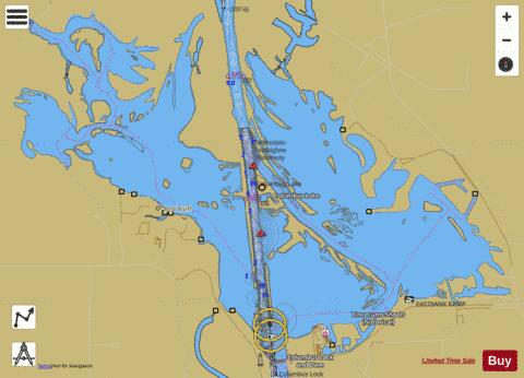 Columbus Lake depth contour Map - i-Boating App