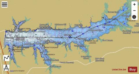 Enid Lake depth contour Map - i-Boating App