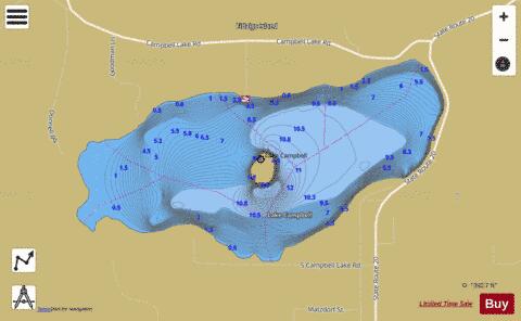 Lake Campbell depth contour Map - i-Boating App